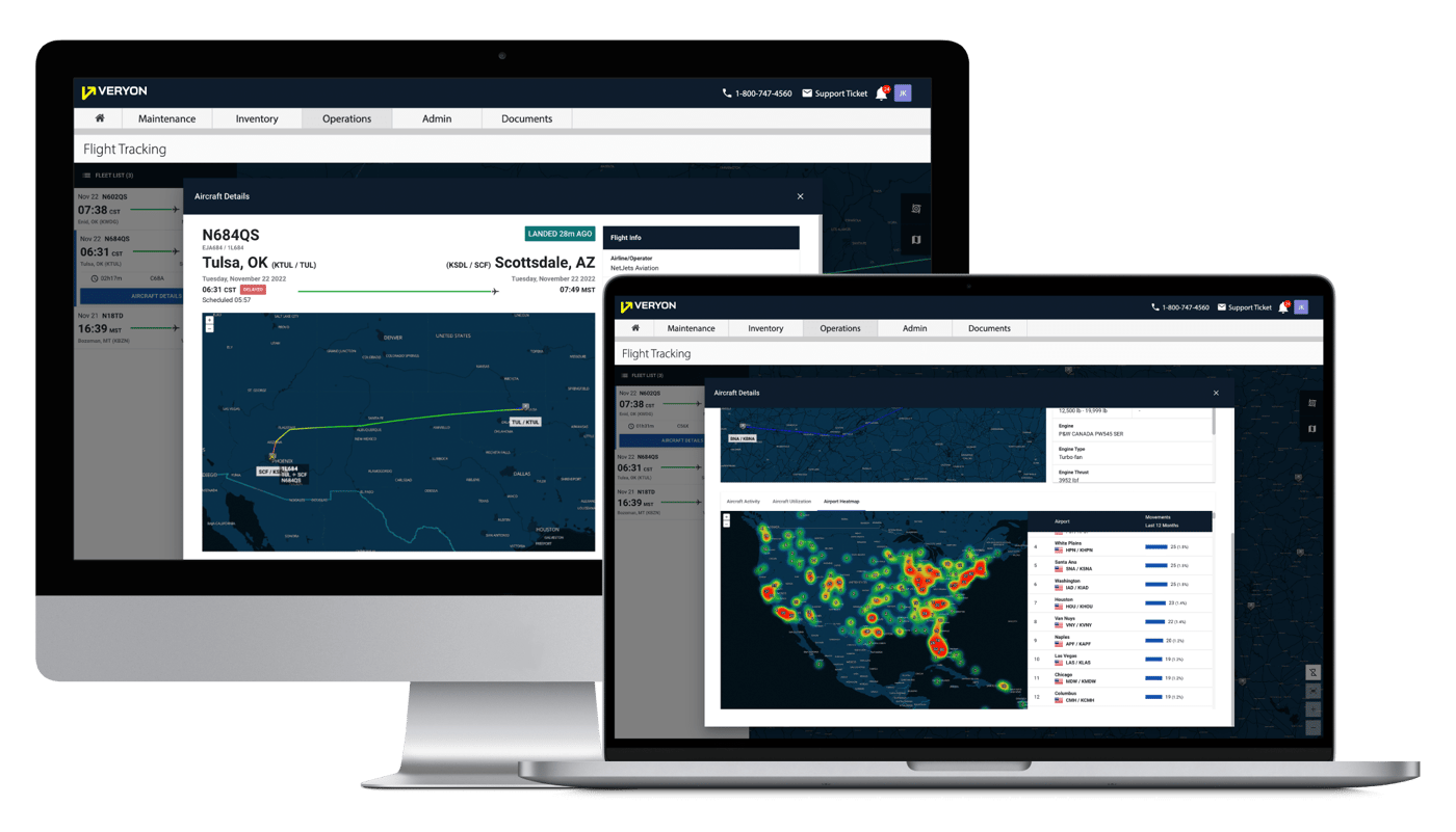 Veryon Flight Operations Activate Flight Tracking